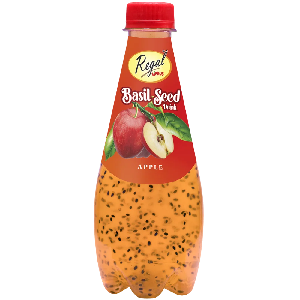 High Quality Regal Siprus Apple Fruit Drink with Natural Basil Seeds 12X320 ML Premium Packaging