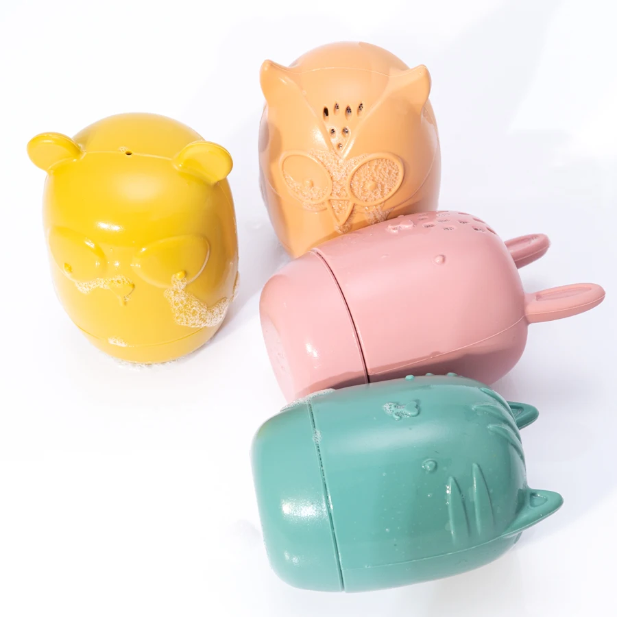 Support Custom BPA Free Safety Baby Soft Silicone Cute Animal Shape Bath Toy Spray Water Infant Children Bathing Toy
