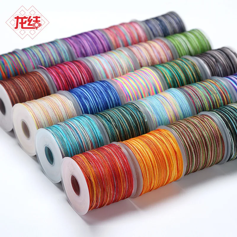 LONGJIE 0.7MM colorful polyester thread jewelry making accessories jade braided cord for DIY  bracelet
