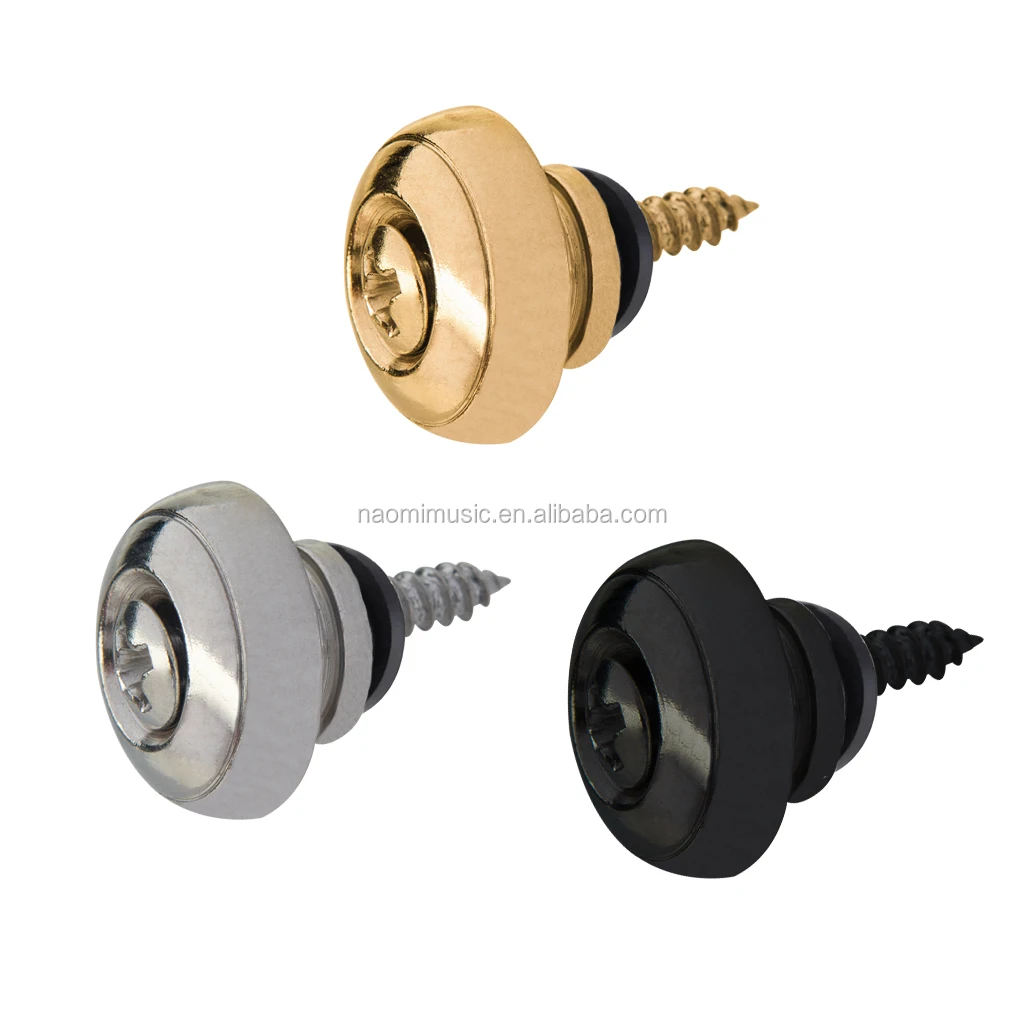 2PCS SET Guitar Strap Locks Locking Pegs Pin Chrome Belt Lock Buttons Buckle Universal For Acoustic/Electric/Classic Guitar