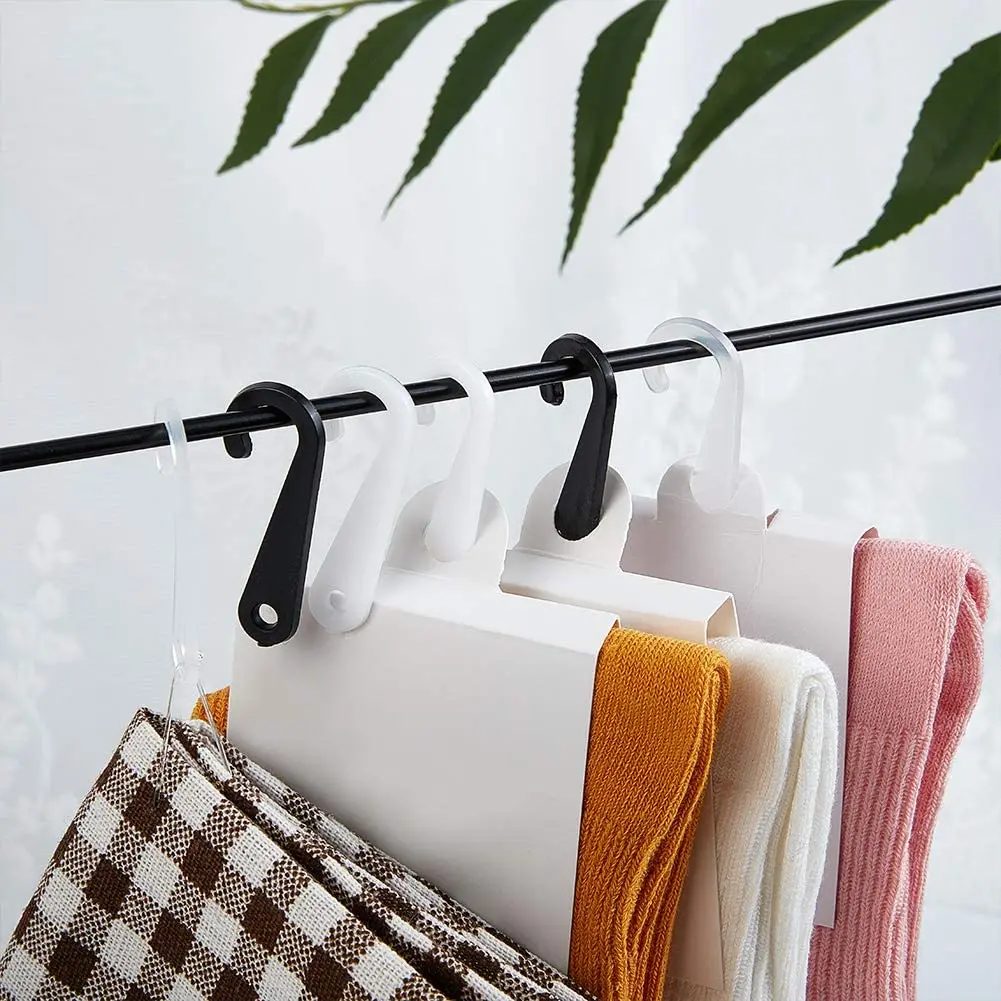 J-образные крючки из АБС-пластика для носков розничная торговля Вешалками Для и шляп белые черные прозрачные