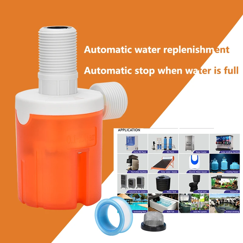 JUNY 2024 New Transparent Orange New Design Float Ball Valve Water Valves For Water tank Tower Solor System