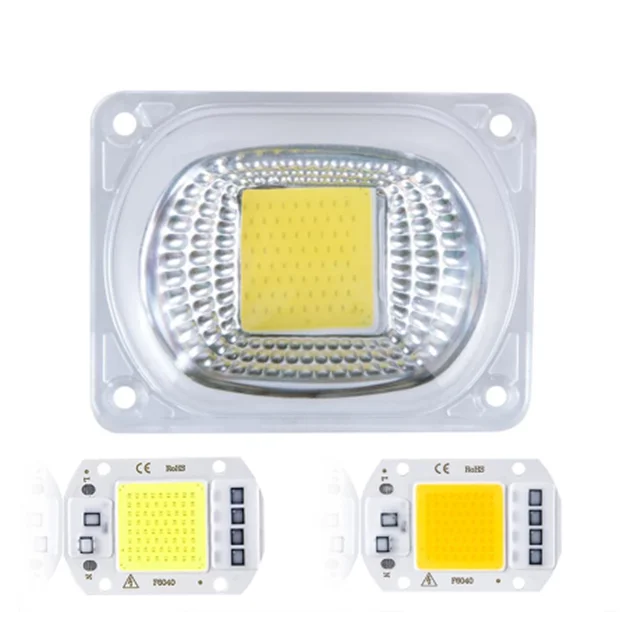 High Efficacy White RGB Full Spectrum 50w 220v 110V AC COB LED Board Driverless DOB COB LED Chip Grow Panel Light