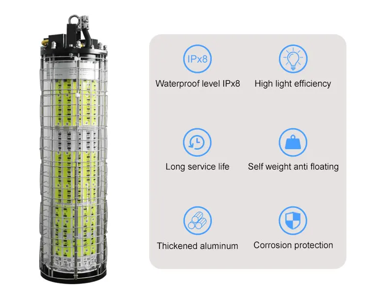 220v-380v   300W 500W 1000W 1500w 2000w 3500w LED Night Fishing Lights Underwater Attracting underwater green Fishing Light