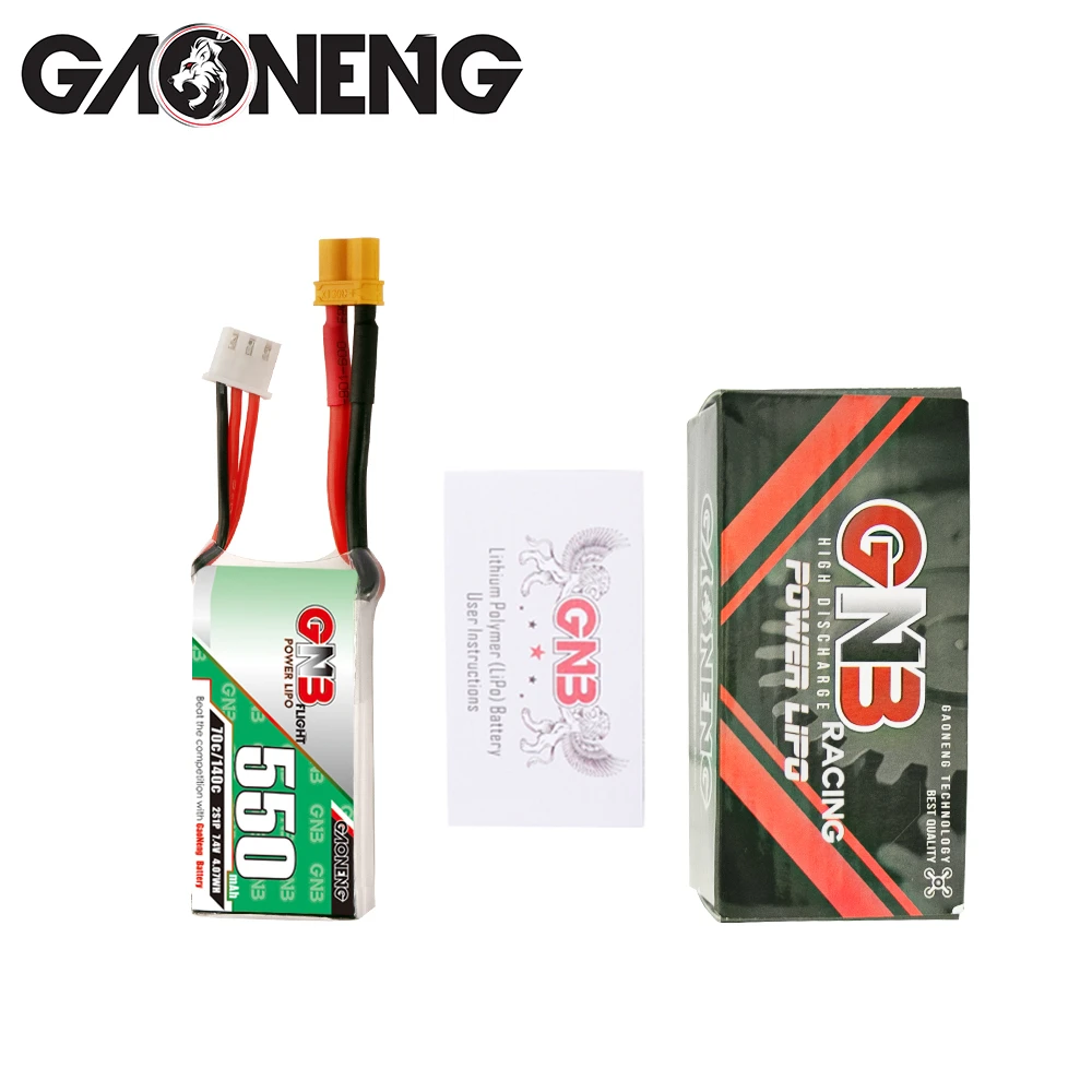 GAONENG GNB 2S 7.4V 550mah 70C 140C XT30 LiPo Battery XT30  FPV DRONE RC CAR RACING RC