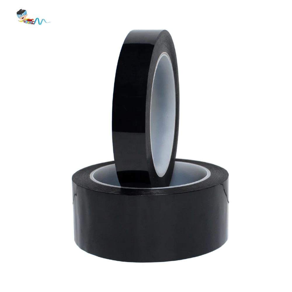 1- Black Color Mara PET Film Acrylic Glue Self Adhesive 5S Pinstripe Transformer Insulation Mylar Polyester Electrical Tape