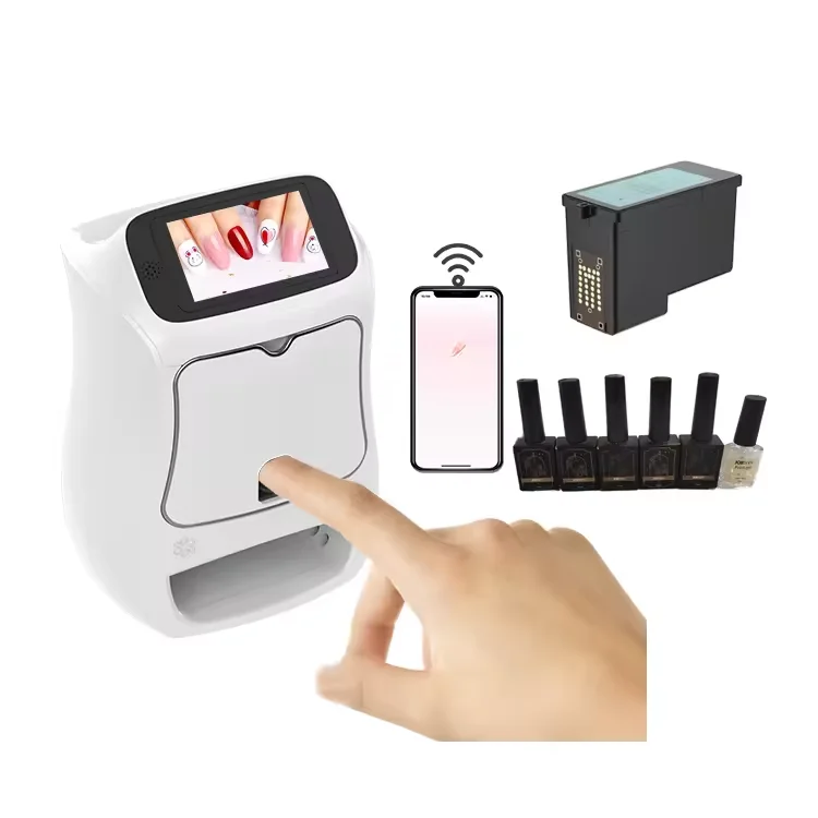 Direct factory price 10s Fast Printing Auto WIFI USB DIY 3D Digital Nail Art Printer Mobile Nails Print Dryer Fingernail Machine