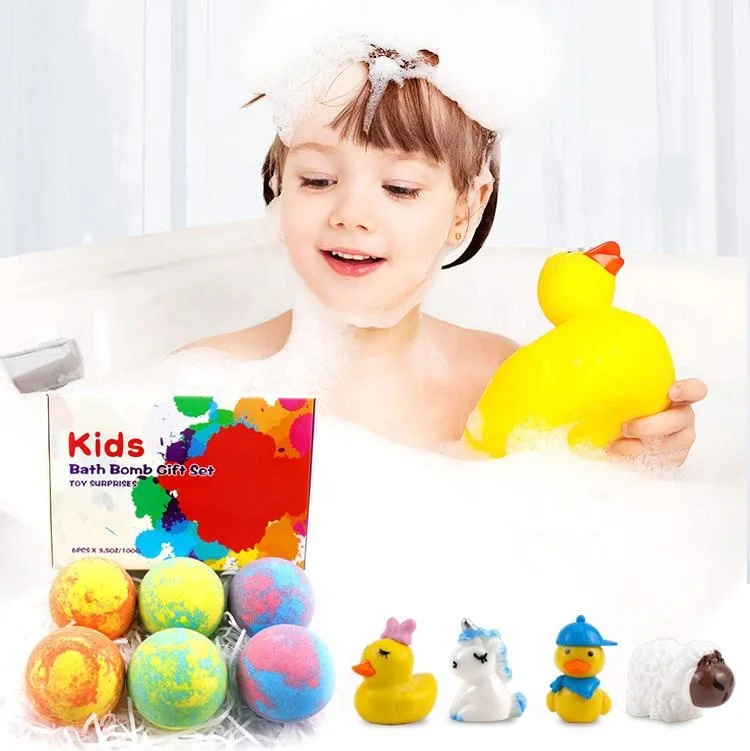 bath bombs with toys wholesale Exploding toy bath Salt ball Children bubble tub 100g Colourful Bulk cheap bath ball wholesale
