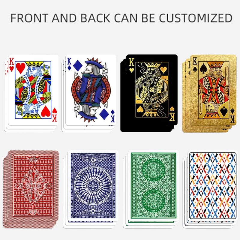 Custom Logo 300gsm Paper Poker Card Printed Advertising Souvenir Playing Cards with Glossy Plastic Surface for Games