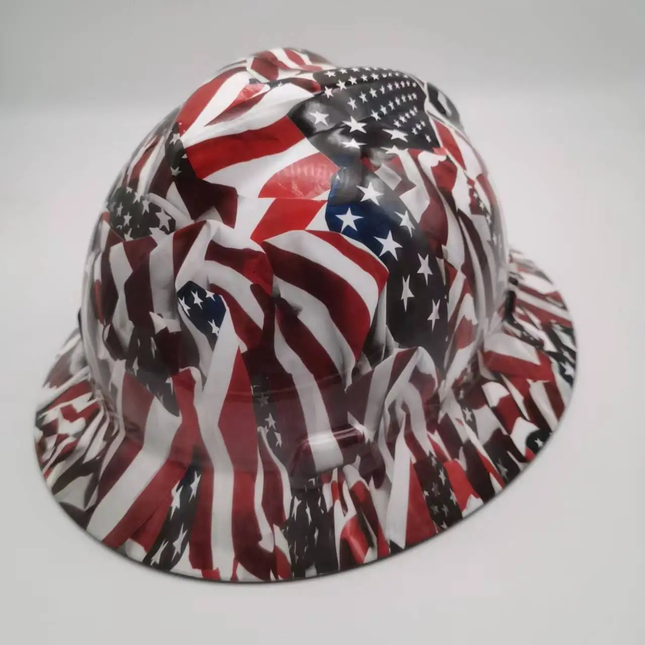 Water transfer printing industrial smart V guard safety helmet PPE carbon fiber hard hats custom logo