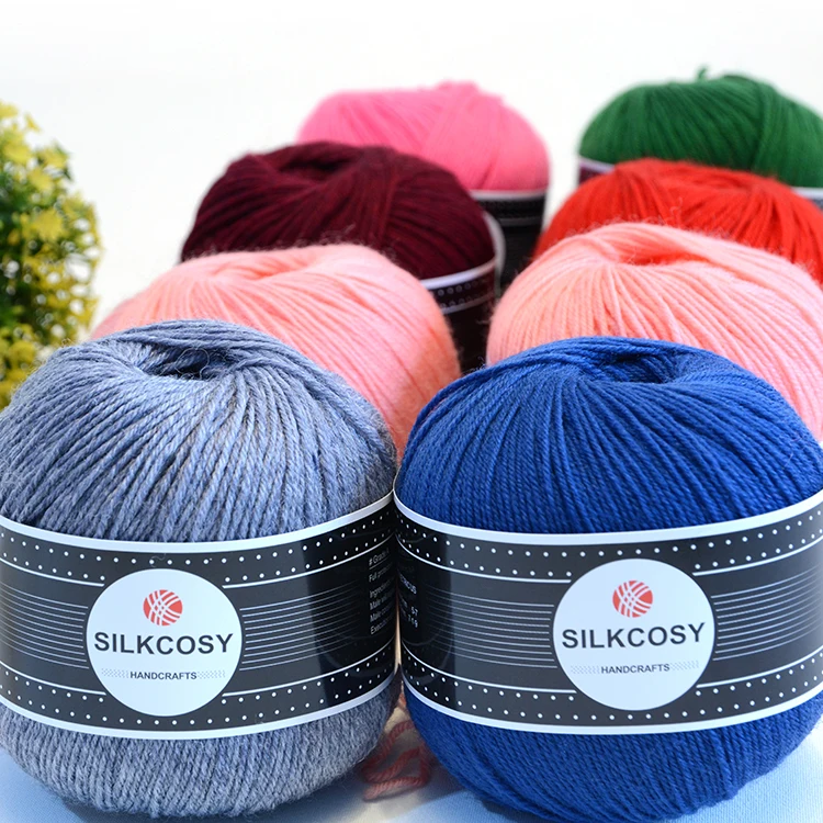 Фабричная шерстяная кроше пряжа 4ply мериносовая шерсть для вязания