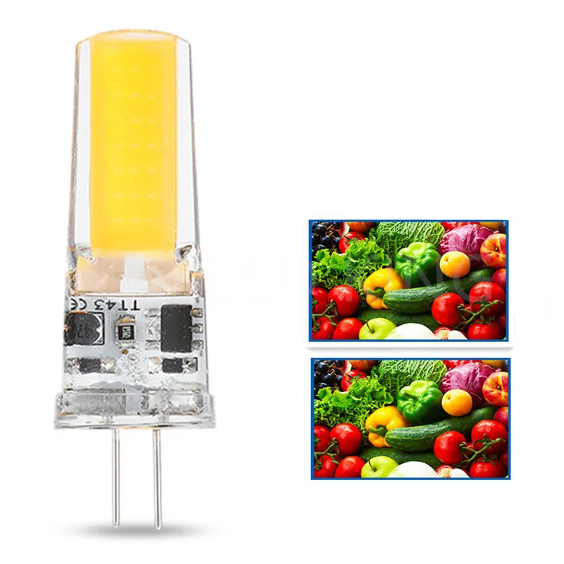 Миниатюрная Светодиодная лампа G4 COB 3 Вт постоянный ток 12 В 110 220 с углом свечения 360 лампы для люстры сменные галогенные g4