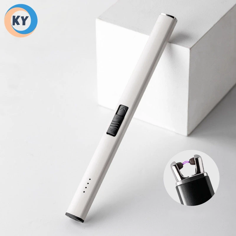 Electric Arc Lighter Battery display Electric USB kitchen Lighter Strong wind resistance Multi colors Lighter