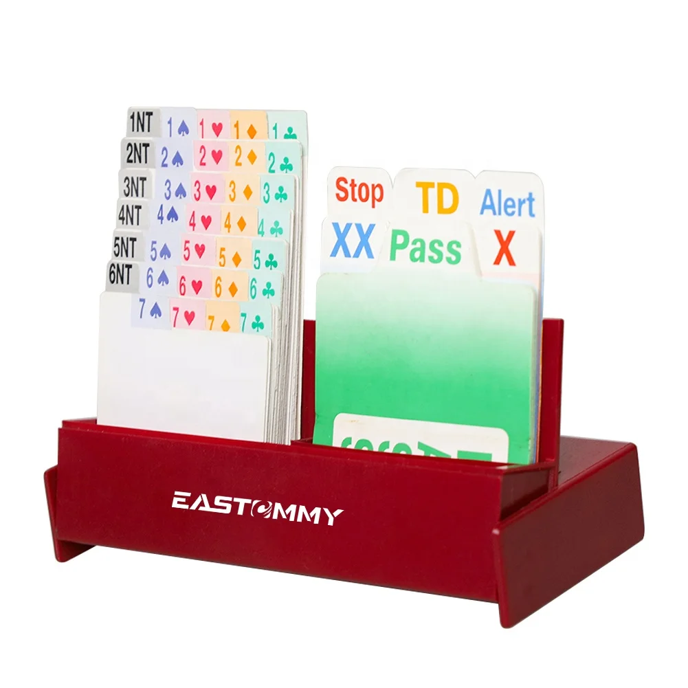 EASTOMMY ET-108050 Brown Classic Card Dealer Can Hold 2 Decks Of Playing Cards Dealer Game Playing Card Rack