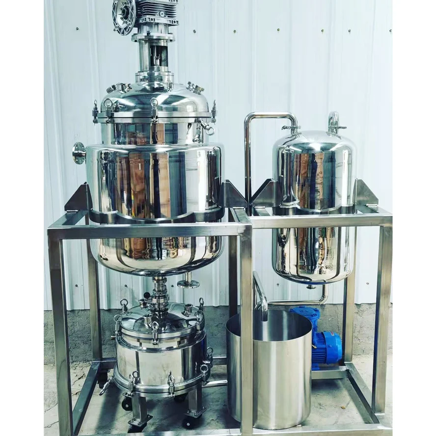 Ethanol Extraction and Recovery System Jacket Reactor Heater Chiller Stainless Steel Reactor Crystalization