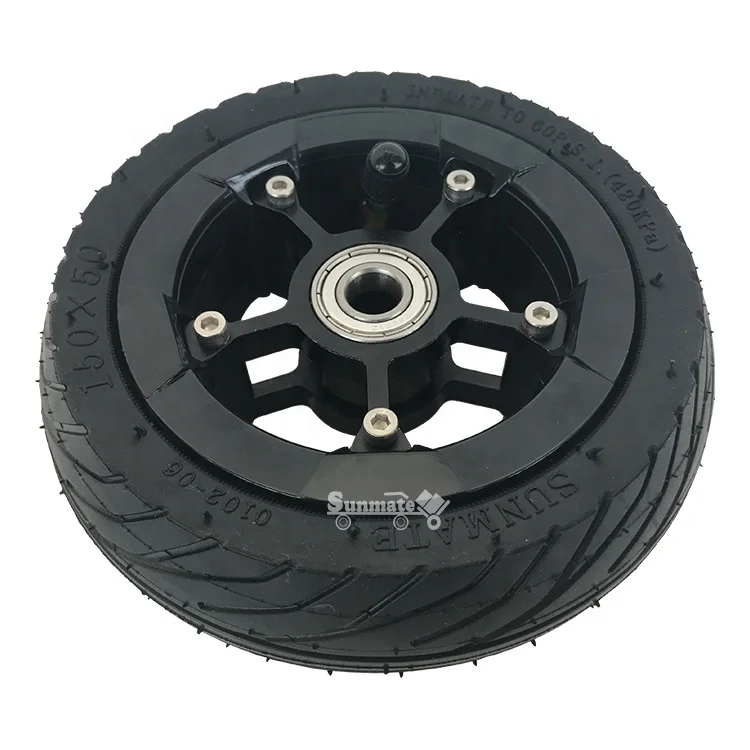 150MM Scooter Inflation Wheel With Aluminium Alloy Spoke plastic Rim 6 Inch Pneumatic Street Tyre