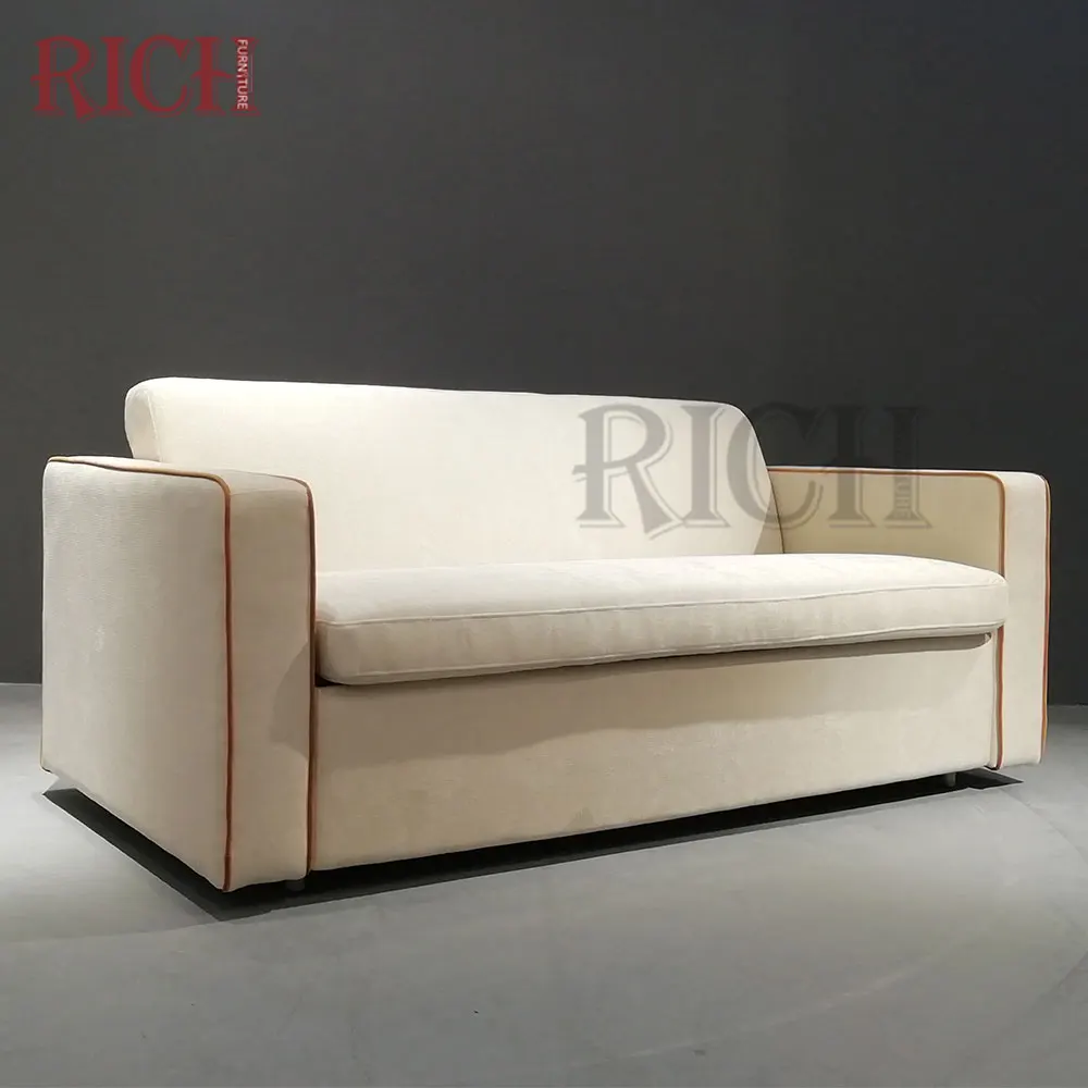 Popular Living Room Furniture modern divan bed folding single double sofa bed Dual-used Couch European Style Beige Sofa Bed