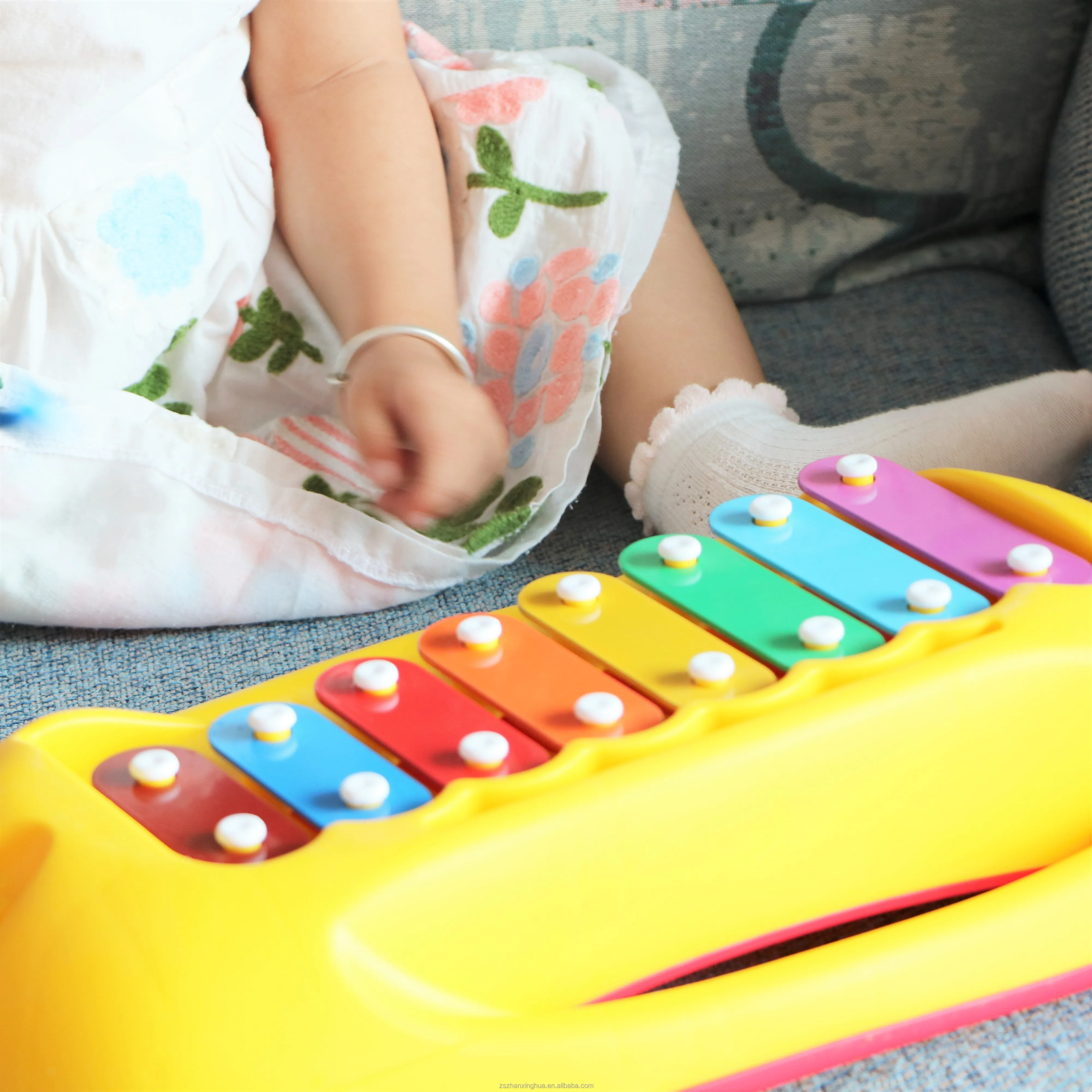 Оптовая продажа, неэлектронный безопасный ксилофон, пианино, клавиатура, игрушка, мини-барабан для джазовых игр, набор розовых волн, музыкальные инструменты для малышей