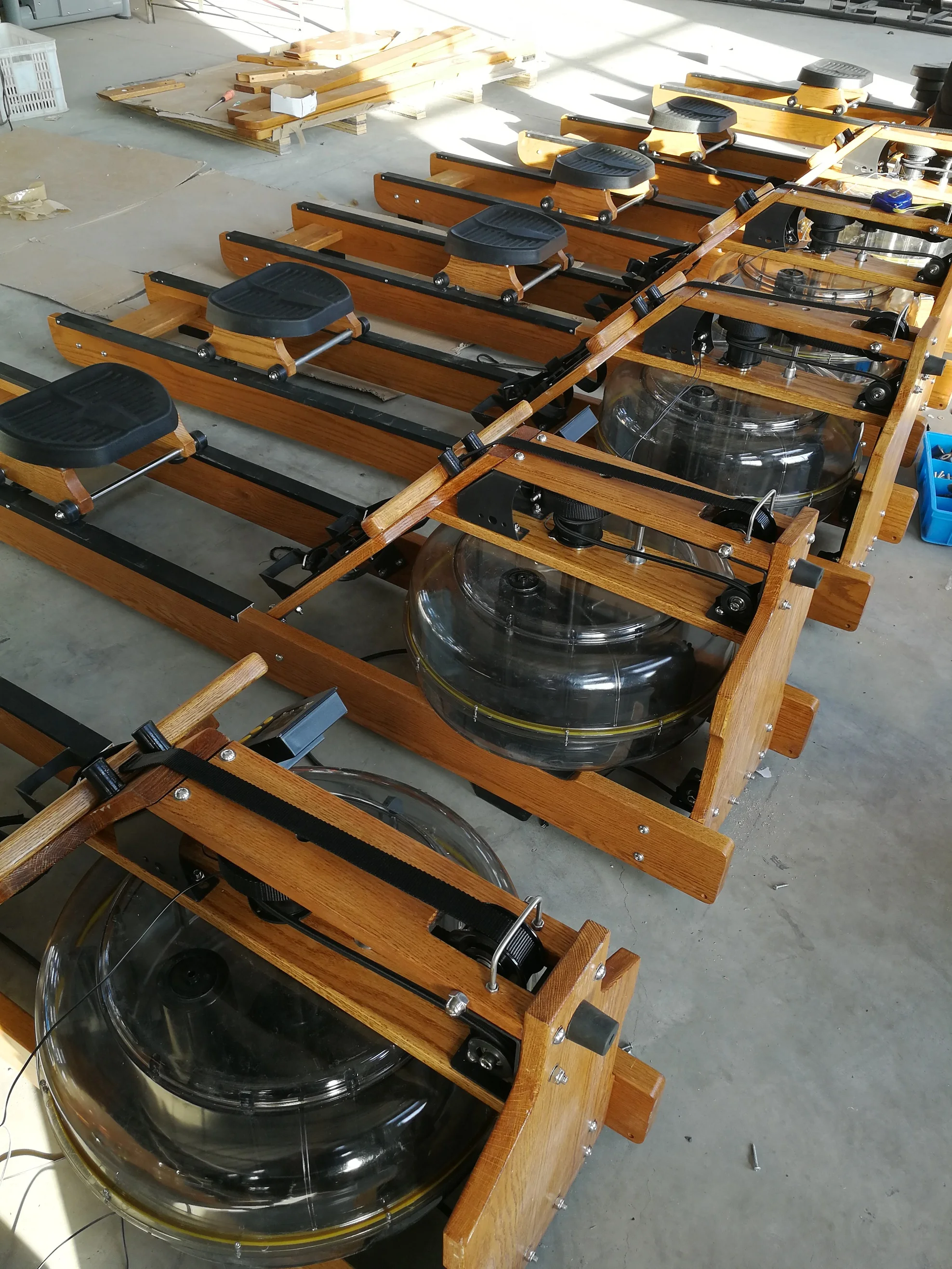 power indoor water resistance  rower seated exercise home wood water commercial row machine gym