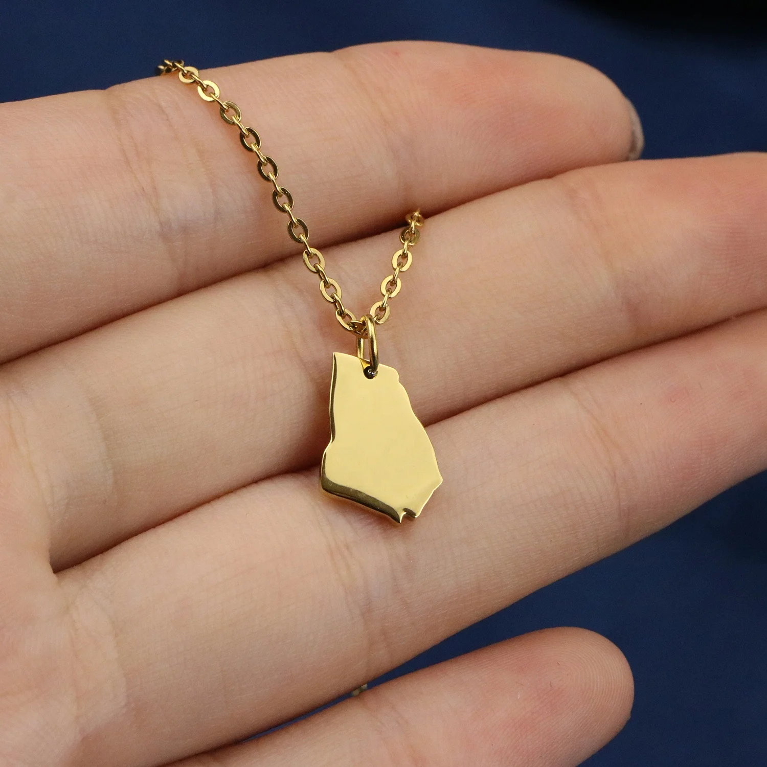 
Joycuff Wholesale Cheap Price High Quality 316L Stainless Steel World Map Necklace 18K Gold 