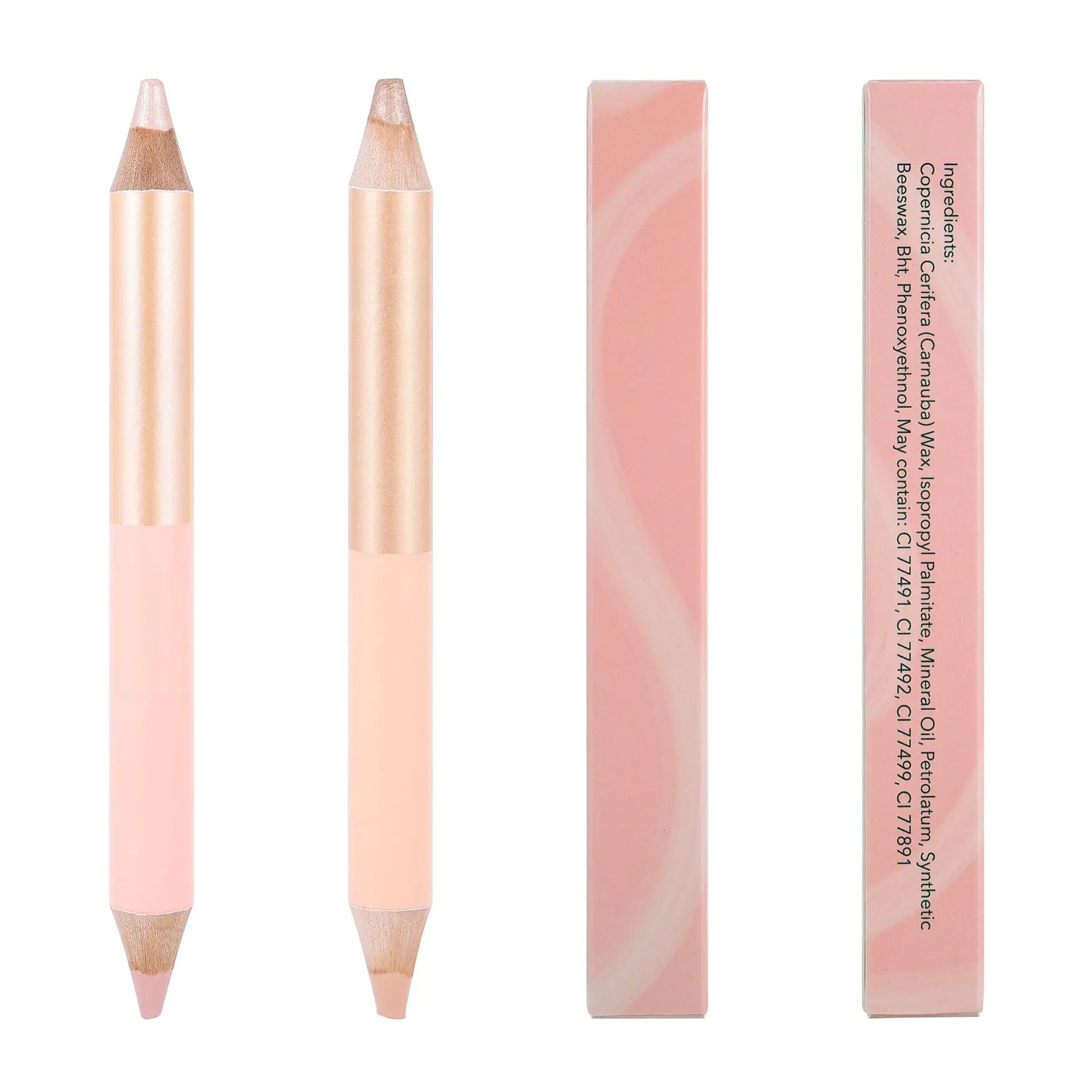 Wholesale Cosmetics Double Head Private Label Dual End Wooden Eyebrow Pencil Highlighter Pen Eyebrow Bone Pen