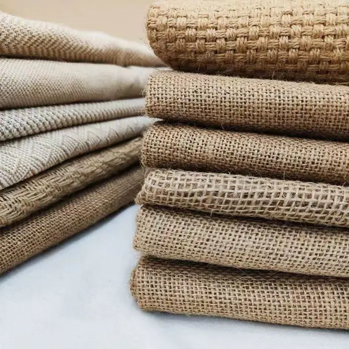 Jute Fiber  Fabric   Fall Table Runner Burlap Roll Jute Fabric for Decoration 52*58 160 460g