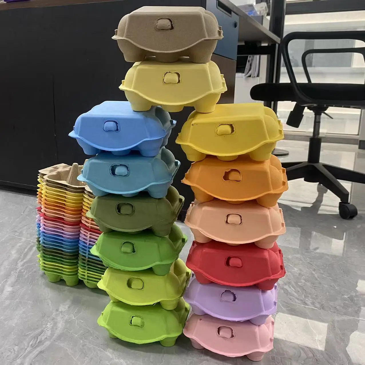 High Precision Egg Molded Pulp Cardboard Packaging Box Eco-Friendly Recycled Foil Folded Design for Food Cosmetics Made Bagasse