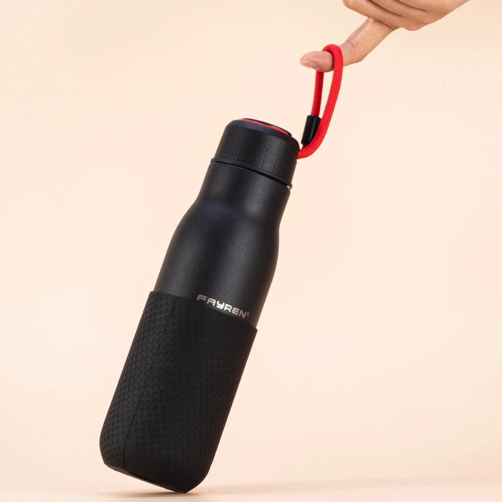 Portable Double Wall Vacuum Insulated Stainless Steel Outdoor Sports Water Bottle Flask Thermos with leak-proof Lid