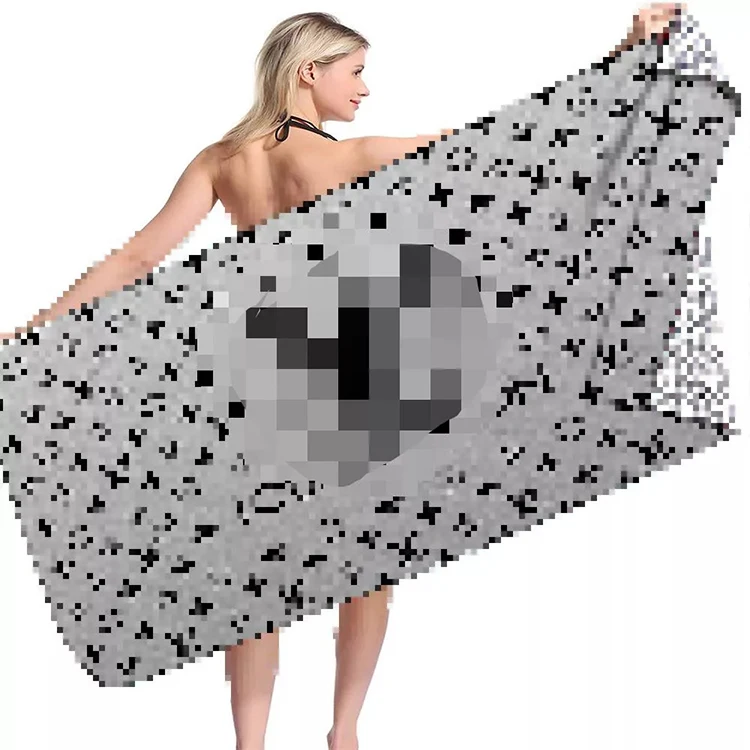 Quick Dry Custom Logo Designer Famous Brand Name Microfiber Luxury Rectangle Beach Towel