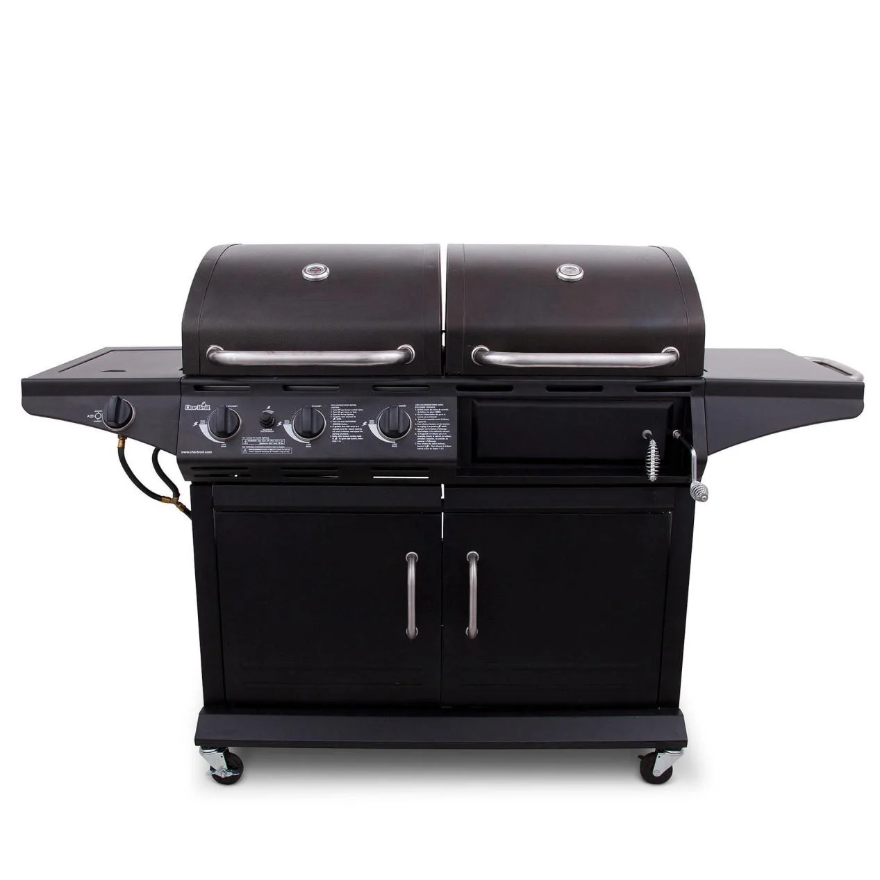 New Design Deluxe 3-Burner Liquid Propane Outdoor BBQ gas grill and Charcoal Combo Grills Patio Backyard Cooking