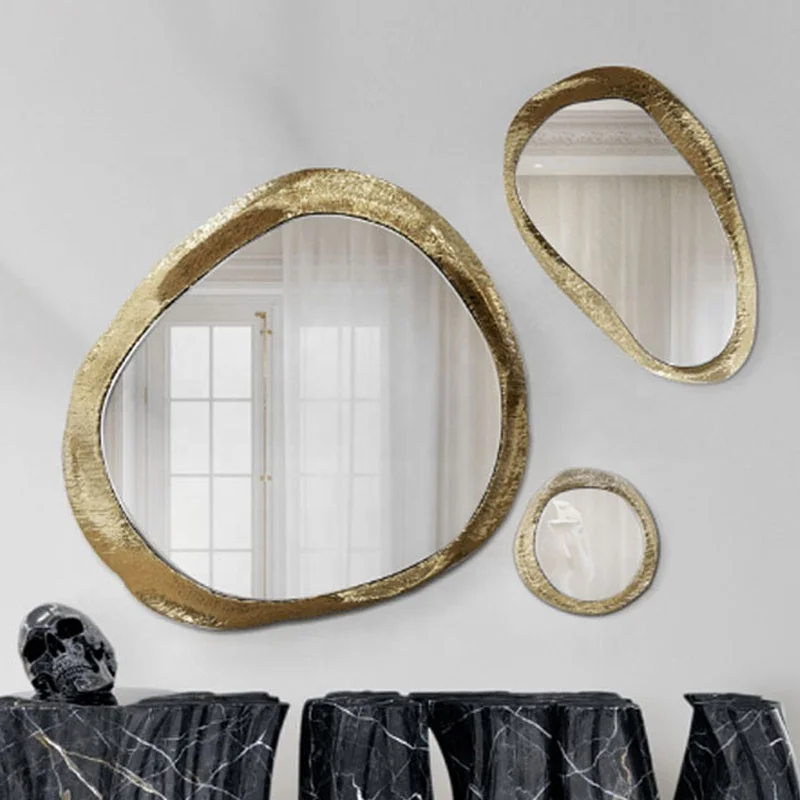 Luxury Home Decor Gold Combination Halo Mirror Free Combination Metal Wall Art Contemporary Artwork