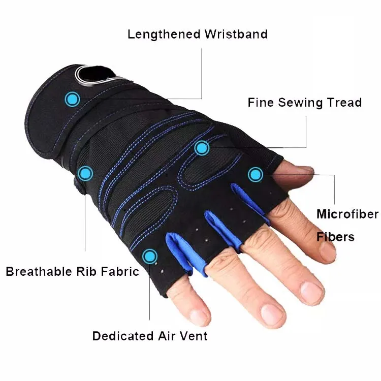 Fitness Breathable Half Finger Weight Lifting Exercise Gloves Workout Gloves for Men and Women