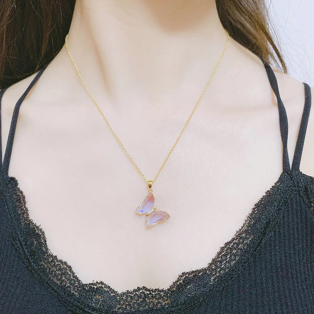 Modalen Wholesale V Triangle Stainless Steel Enamel Vintage Charm Gold Necklace