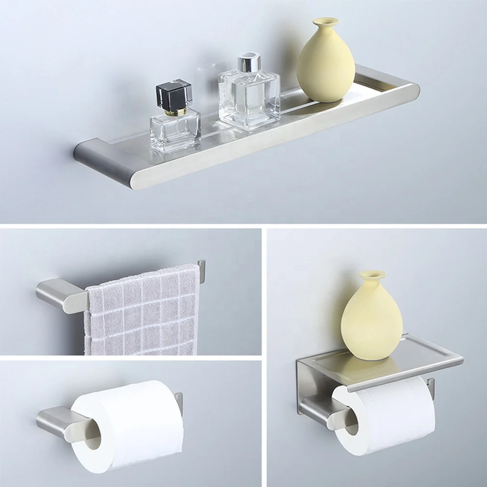 Duxini ss 304 toilet metal home bathroom accessories shelf rack hanger  brushed nickel bathroom accessories shower set