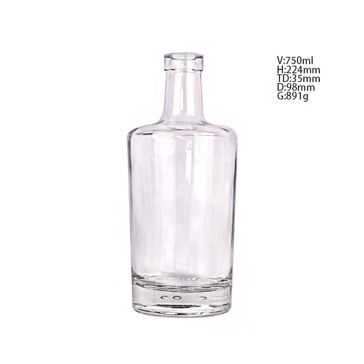 750ml Empty Liquor Glass Bottle Thick bottom Wine Bottle