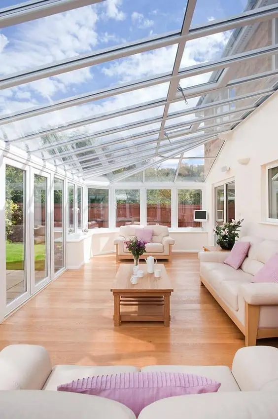 Custom Four season outdoor roof aluminum sun house sun rooms glass houses for garden