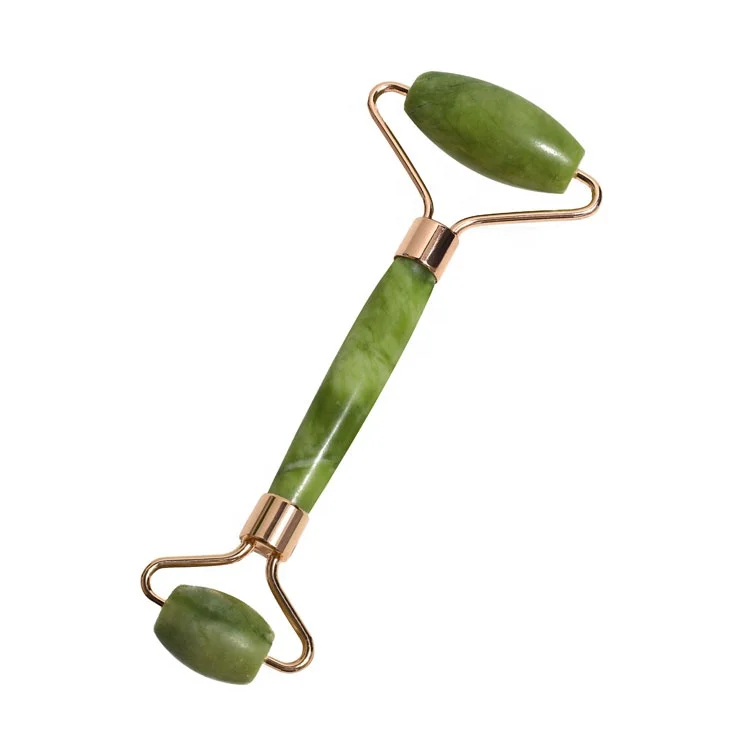Custom Nature Green Face Rodillo De Stone Roll Facial Massager Gua Sha Set Jade Roller for Face