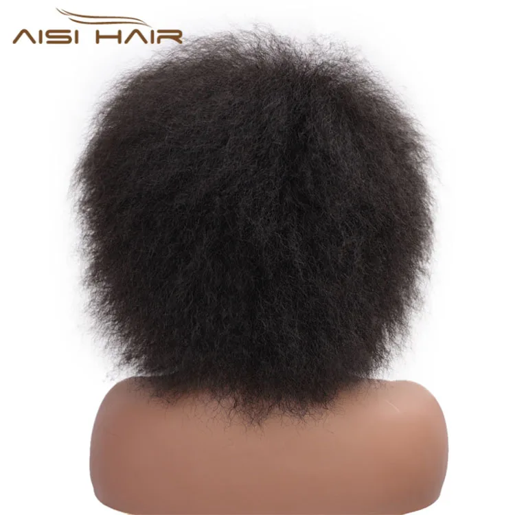 Aisi Hair Cheap Curly Synthetic Wigs Heat Resistant Cosplay Fashion Wigs Afro Curly Short Hair Wigs For Black Women