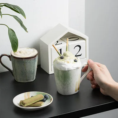 Japanese retro coffee mug ceramic drinking cup creative personality office ins couple water cup