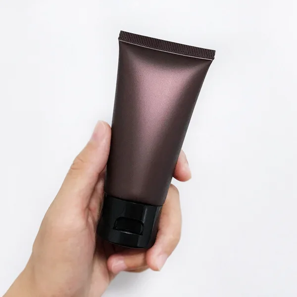 Wholesale 50ml empty brown PE plastic cosmetic squeeze soft lotion tube