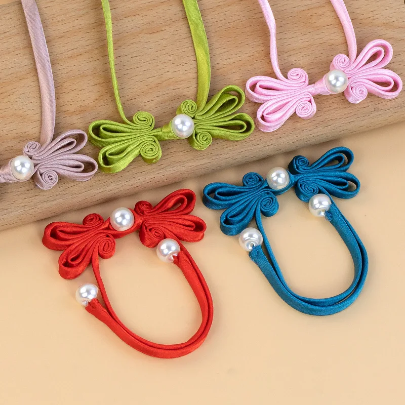 HMM Cheongsam tray long tail rabbit ear tassel Chinese hand-woven button Tang costume Hanfu decorative accessories