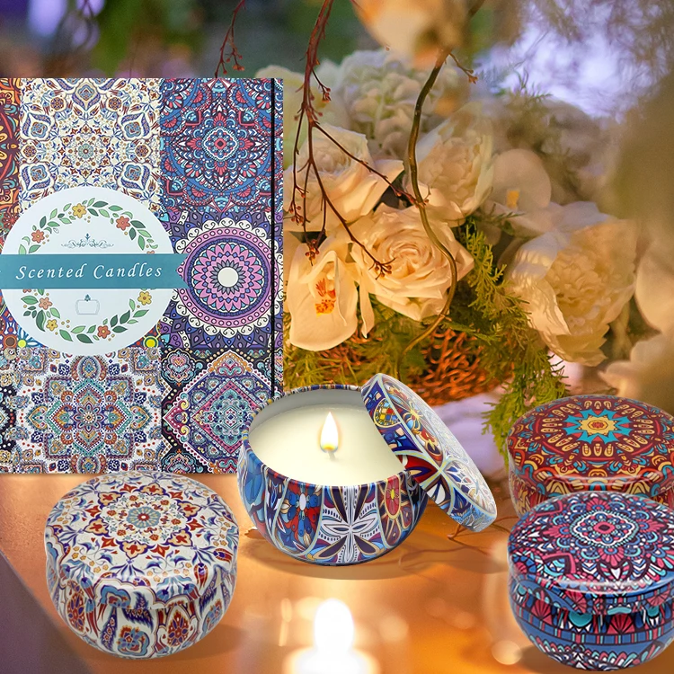 Custom Private Logo Wholesale Natural Scented Fresh Air Luxury Soy Wax Candles Gift Set For Business Sale