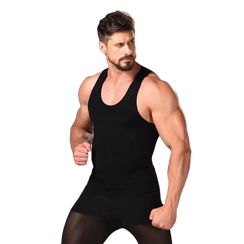 Тренировочный утягивающий жилет Топ для мужчин для фитнеса корректор фигуры корсет Мужская корректирующая одежда майка
