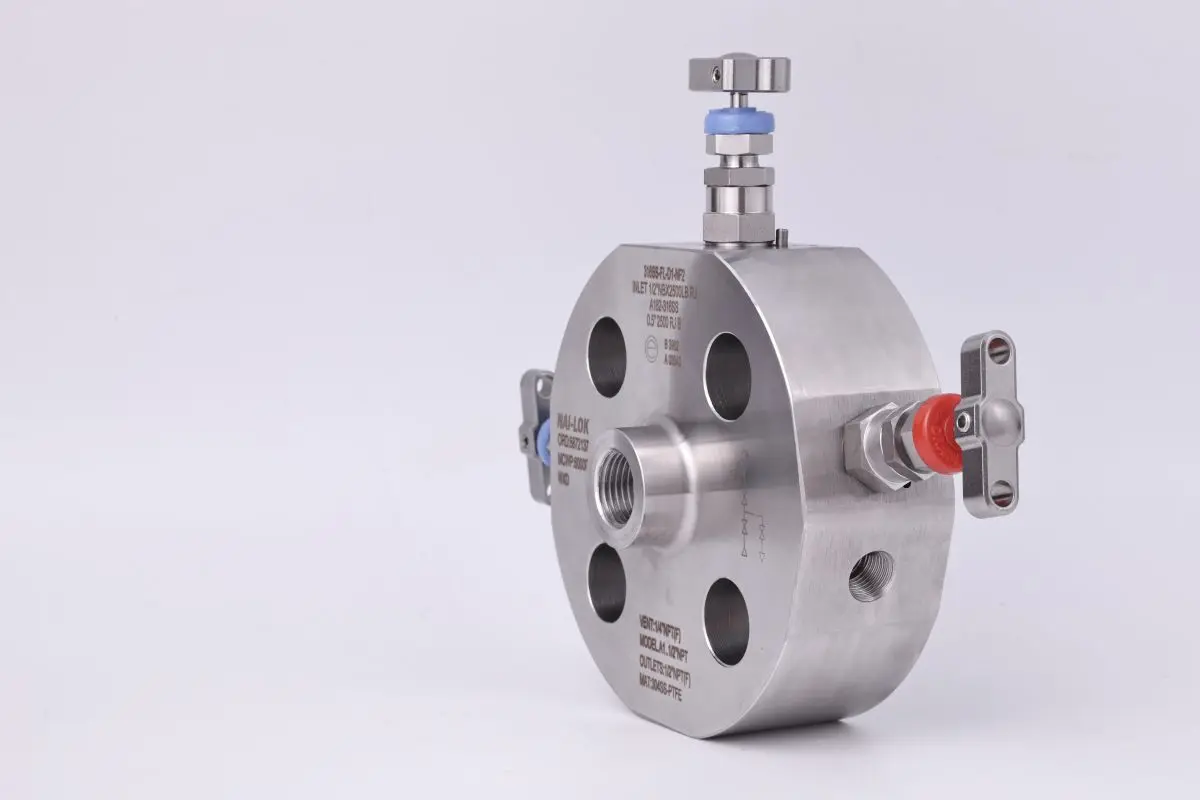Super Duplex Steel 2507 Monoflange Double Block and Bleed Valves 1/2 NPT 6000psi DBB Manifolds Valve for Pressure Transmitter