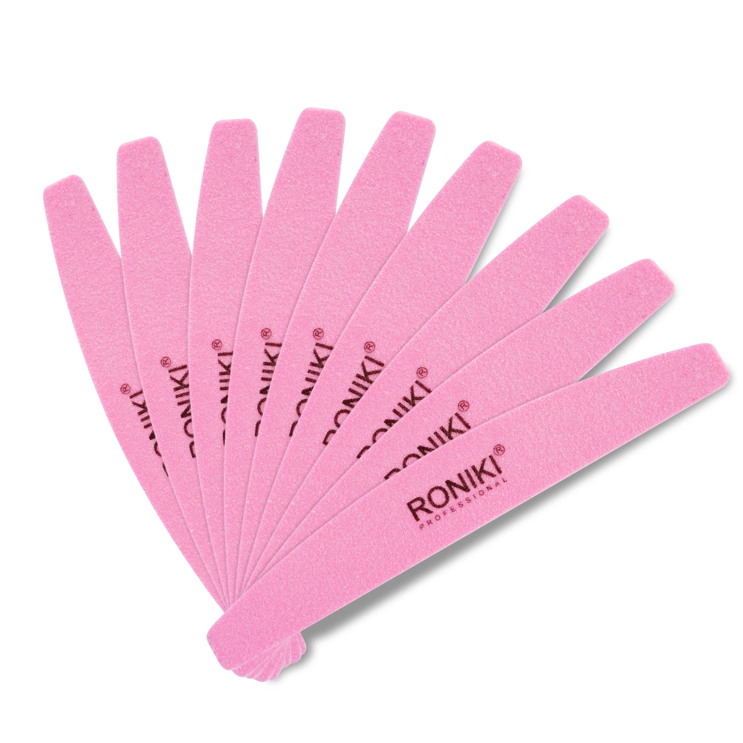 RONIKI Private Label Personalised Custom 80/80 100/180 100 180 pink mini Half Moon Nail File With Logo
