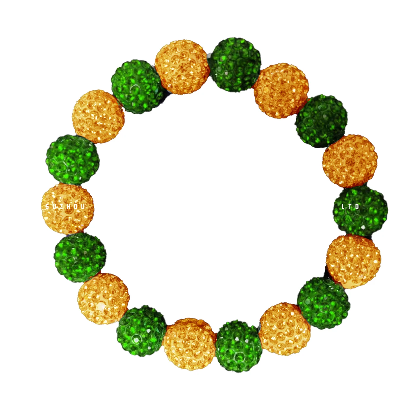 High Quality  Bling Bling 18 Beads  Disc Ball 1.2cm diameter Chi Eta Phi  Beads Greek Letter  polymer clay  bracelet