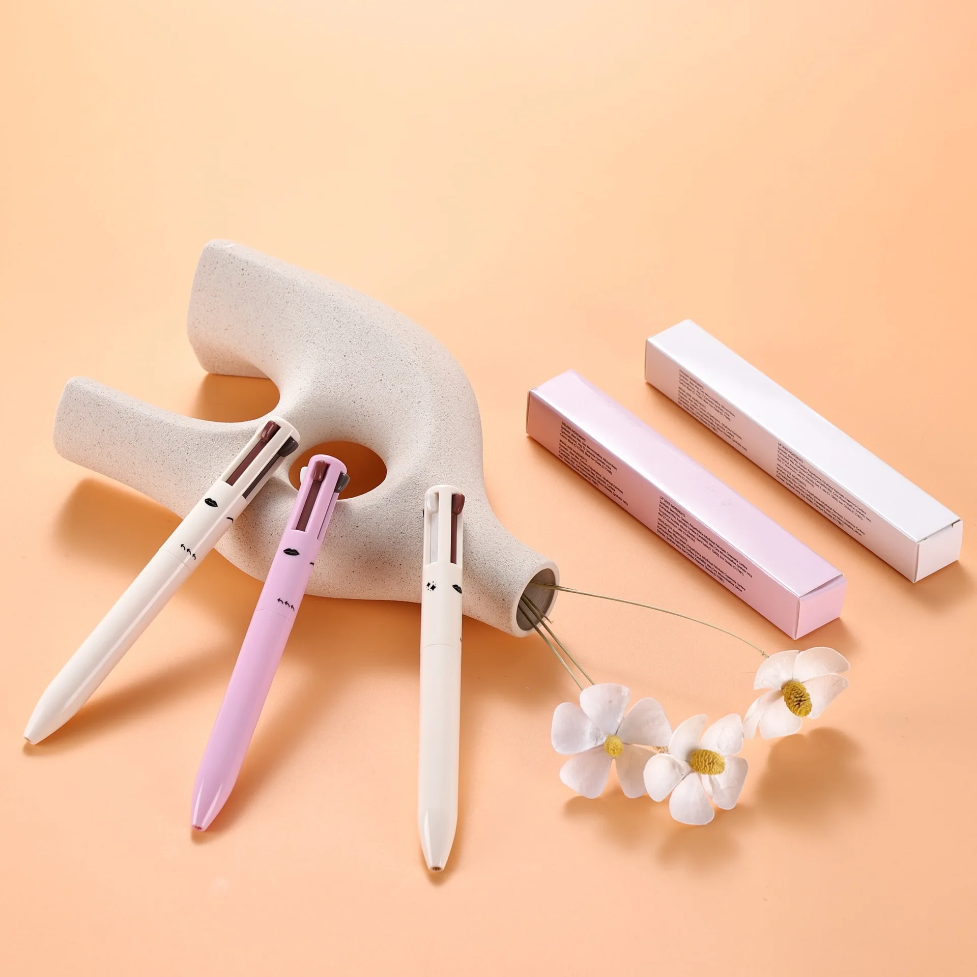 Wholesale waterproof versatile makeup pen eyebrow pencil eyeliner lipliner highlighter 4 in 1 Makeup Pen