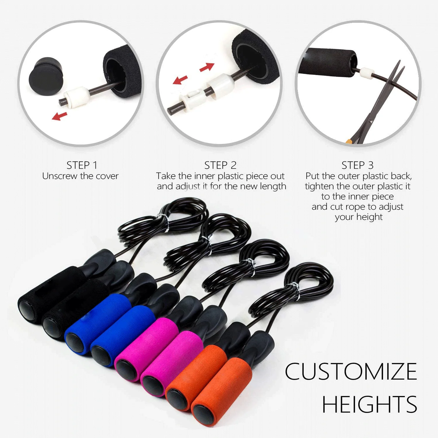 Factory direct 3m long custom black premium skipping rope fitness training jumping rope for women