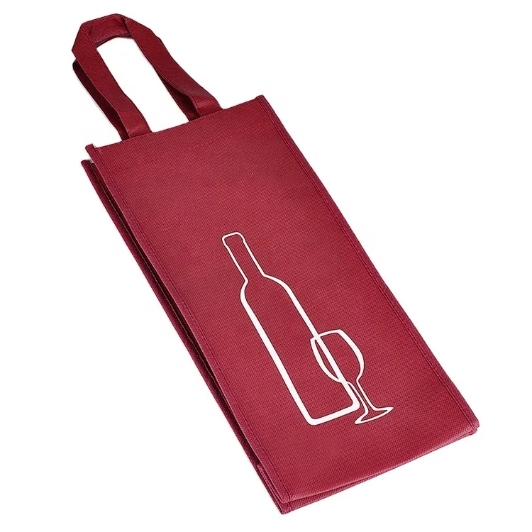 Custom Non-Woven fabric packaging handled reusable gift promotional wine bags for wine bottles
