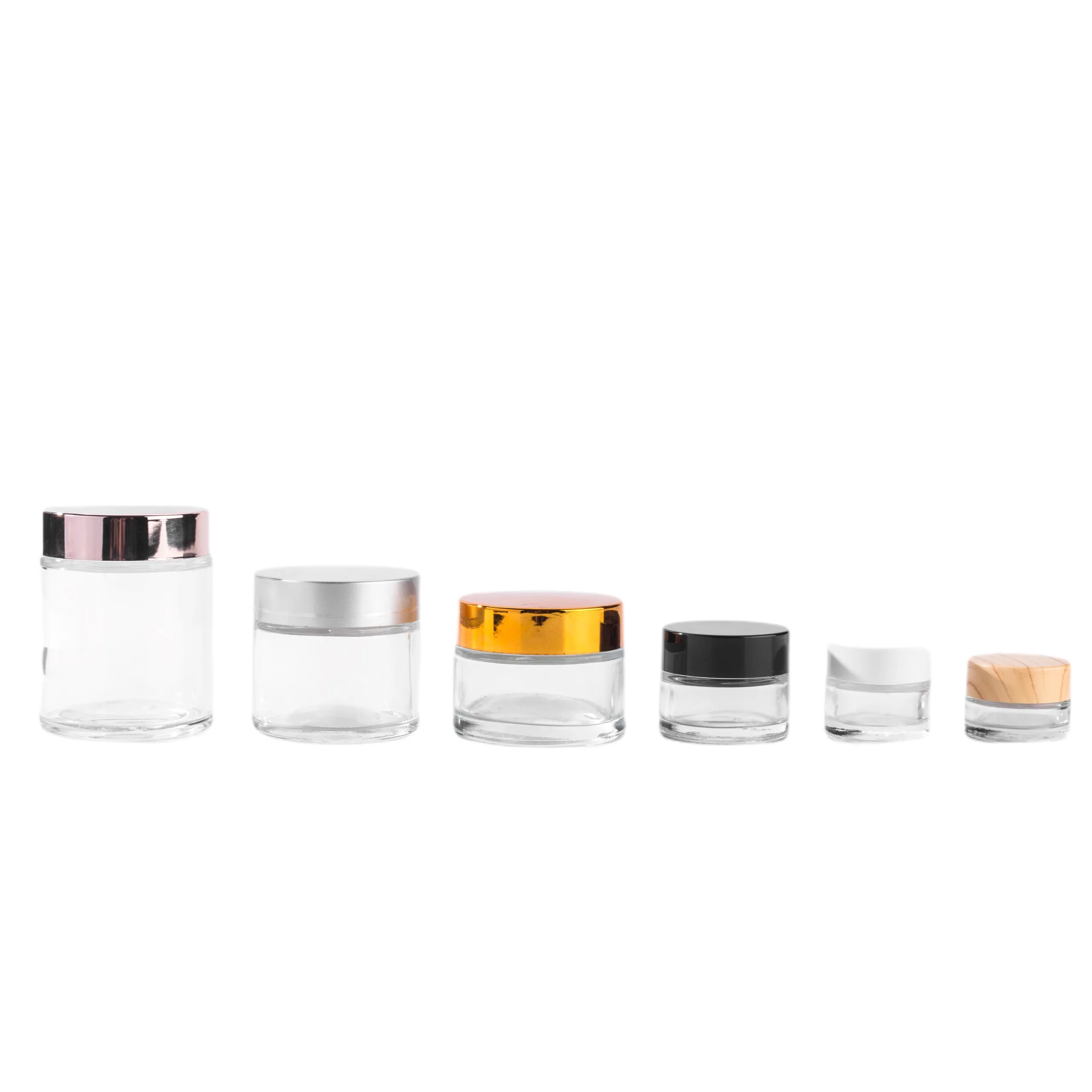 Custom 5g 10g 20g 30g 50g Empty Frosted Transparent Glass Jar Containers Cosmetic Cream Lotion Powder Bottles Pots Travel